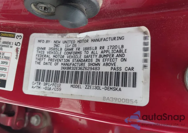 1NXBR32E36Z629483: 44357322