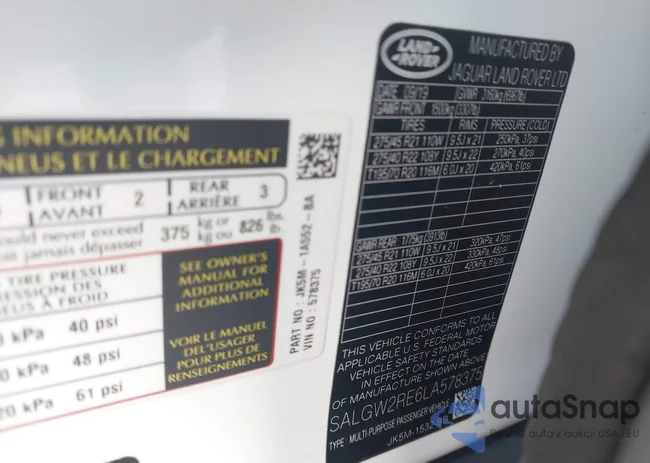 SALGW2RE6LA578375: 44357402