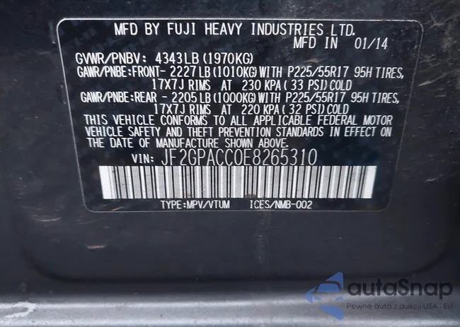 JF2GPACC0E8265310: 44357484