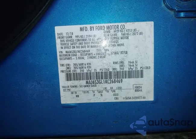 MAJ6S3GL1KC268469: 44357497