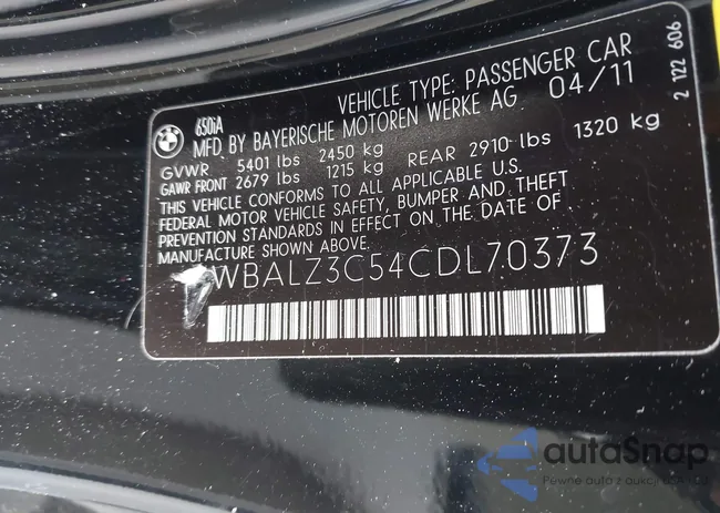 WBALZ3C54CDL70373: 44356611