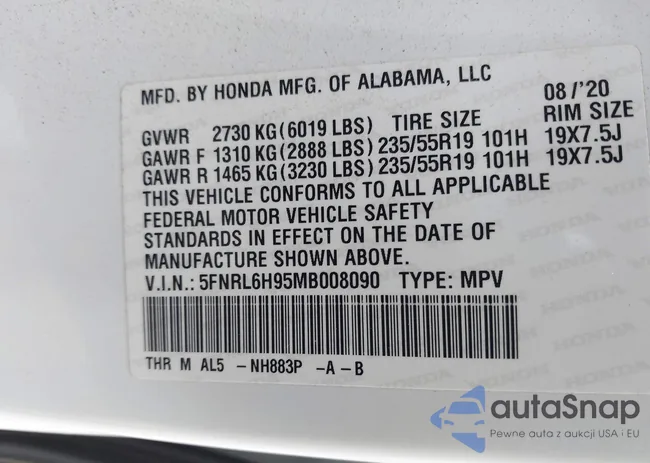 5FNRL6H95MB008090: 44356624