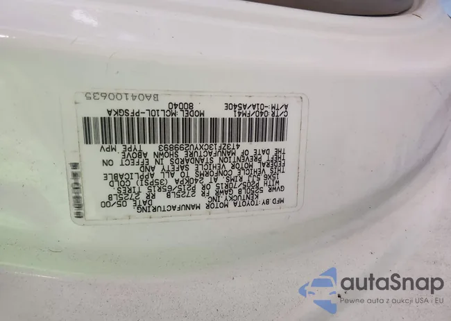 4T3ZF13CXYU299893: 44356700