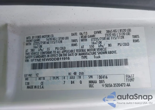 1FTNE1EW0DDB11916: 44356763