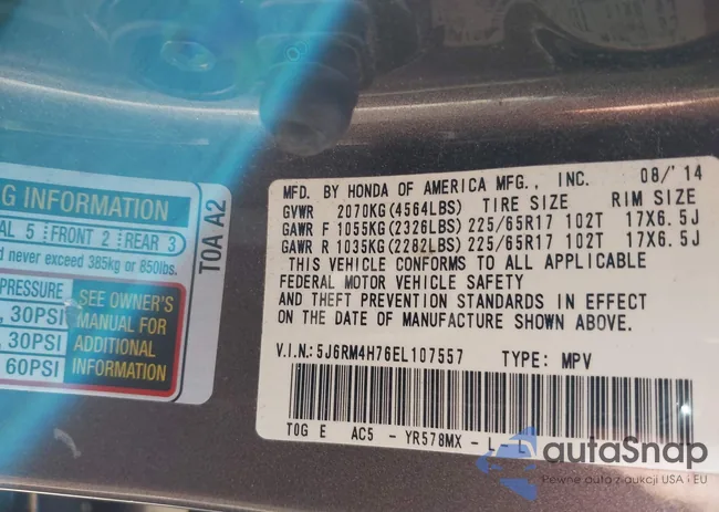 5J6RM4H76EL107557: 44356780