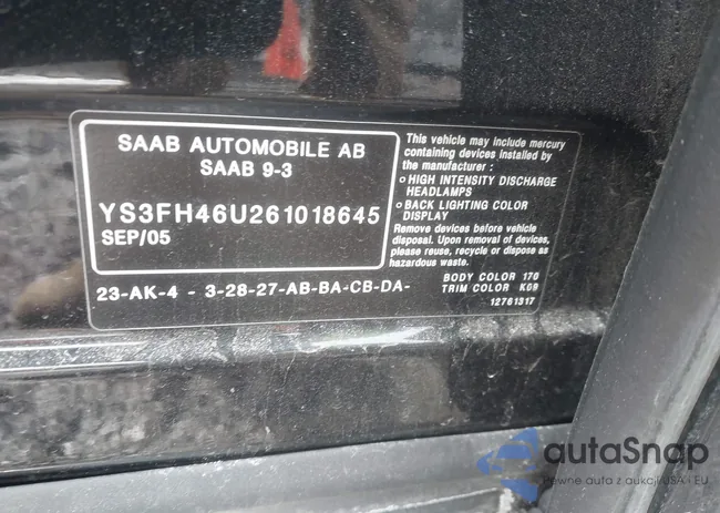 YS3FH46U261018645: 44356819