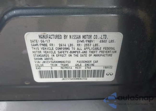 JN1CV7ARXHM682722: 44356835