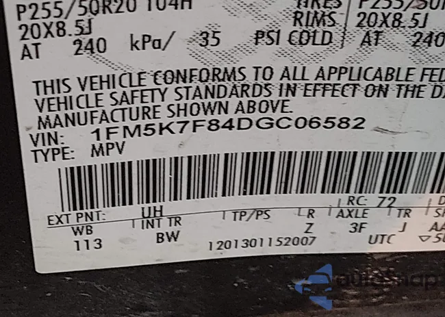1FM5K7F84DGC06582: 44356861