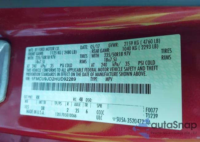 1FMCU9JD2HUD92289: 44358048