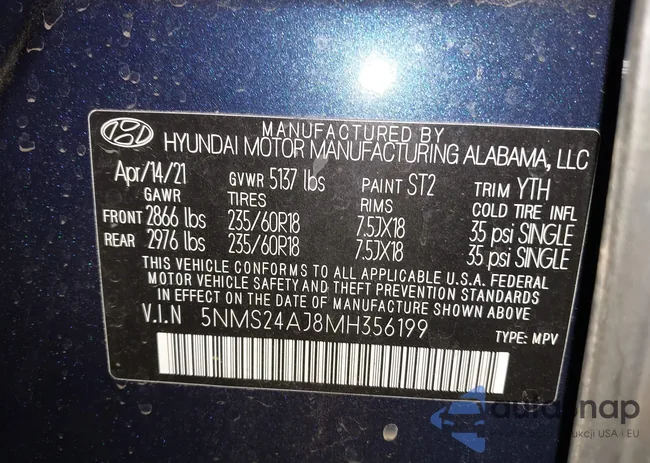 5NMS24AJ8MH356199: 44358058