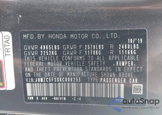 JHMZC5F3XKC006255: 44358180