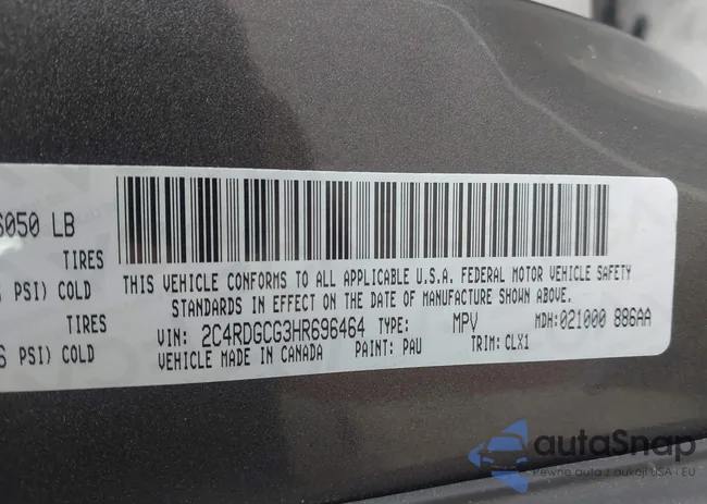 2C4RDGCG3HR696464: 44358195