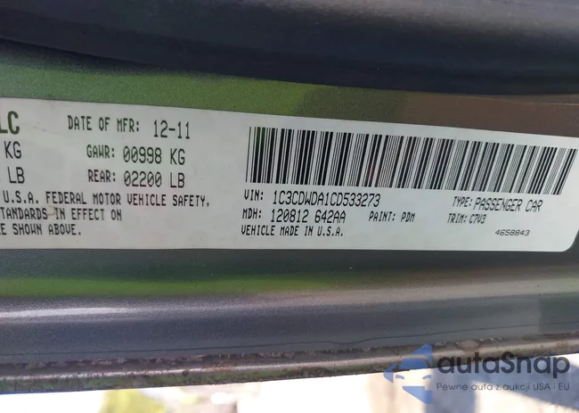 1C3CDWDA1CD533273: 44358327