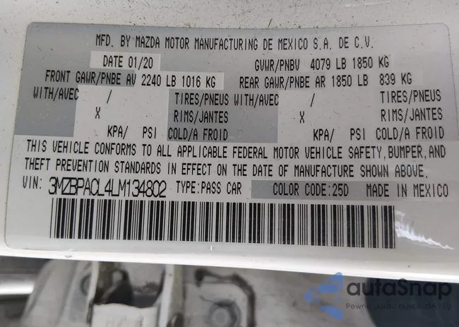 3MZBPACL4LM134802: 44358355