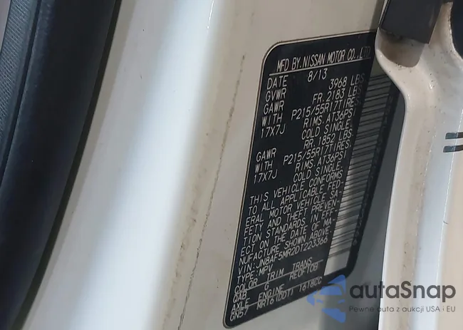 JN8AF5MR2DT223366: 44357620