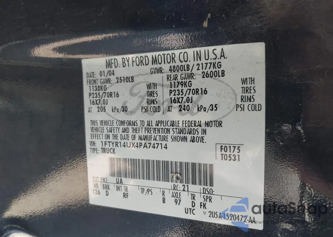 1FTYR14UX4PA74714: 44357682