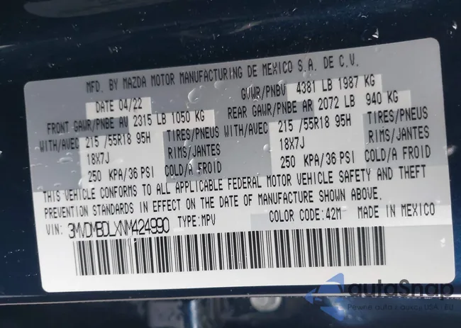 3MVDMBDLXNM424990: 44357722