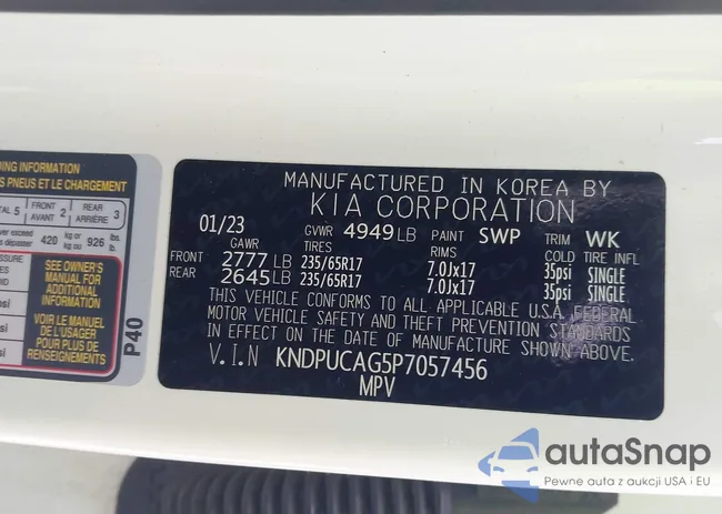 KNDPUCAG5P7057456: 44359007