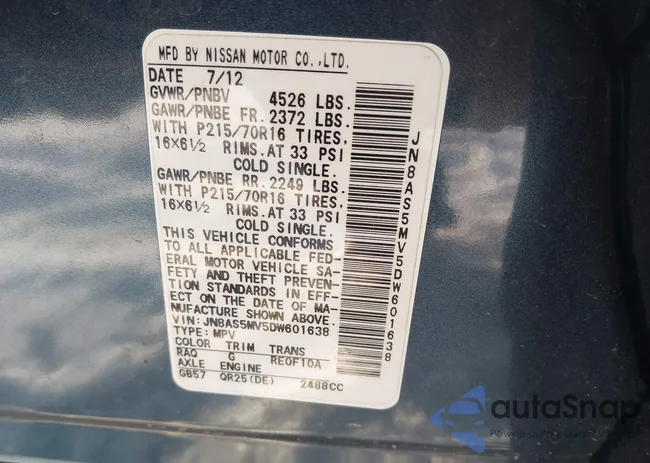 JN8AS5MV5DW601638: 44359018