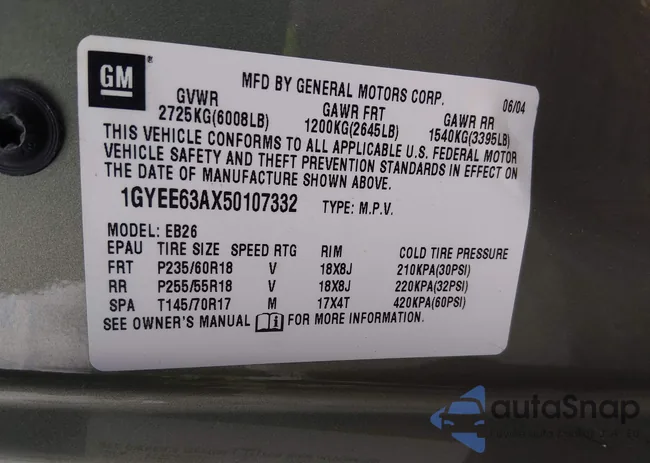 1GYEE63AX50107332: 44359154