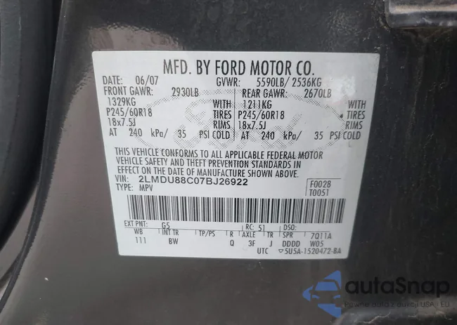 2LMDU88C07BJ26922: 44359185