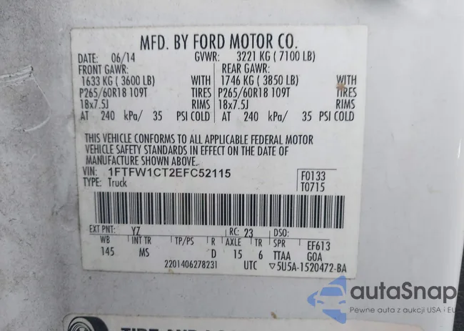 1FTFW1CT2EFC52115: 44359455