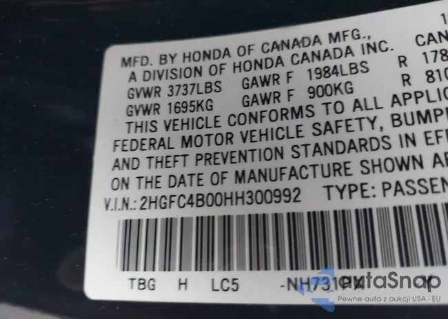 2HGFC4B00HH300992: 44359532