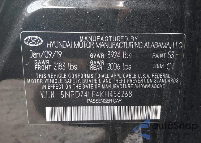 5NPD74LF4KH456268: 44358567