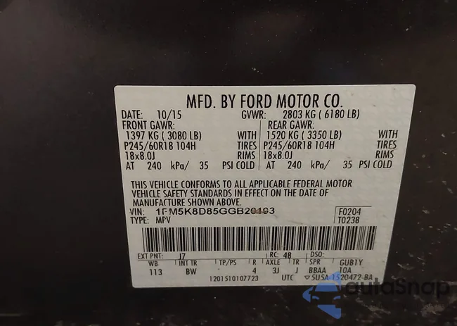 1FM5K8D85GGB20193: 44358646