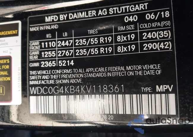 WDC0G4KB4KV118361: 44358666