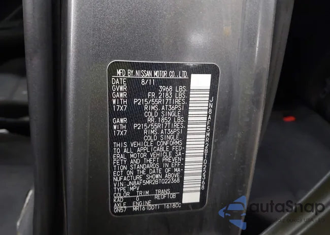 JN8AF5MR2BT022368: 44358742