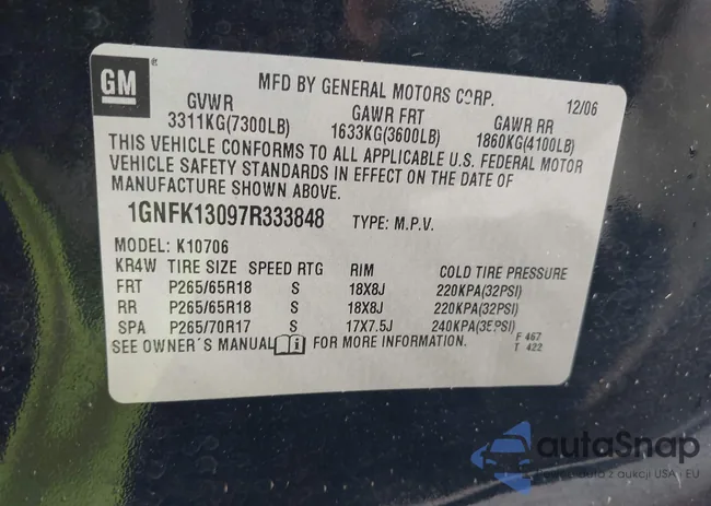 1GNFK13097R333848: 44358799