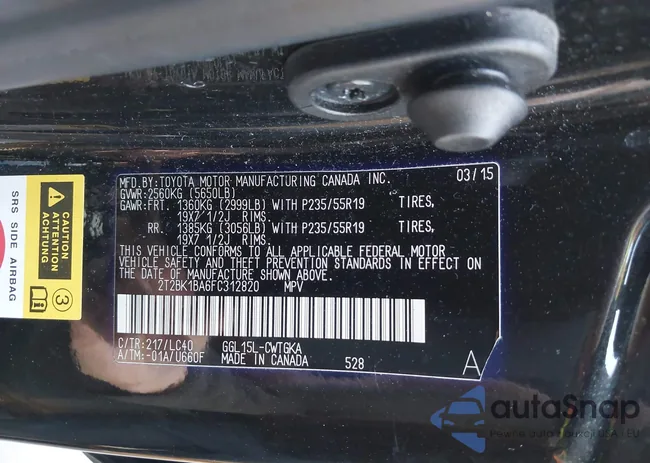 2T2BK1BA6FC312820: 44360029