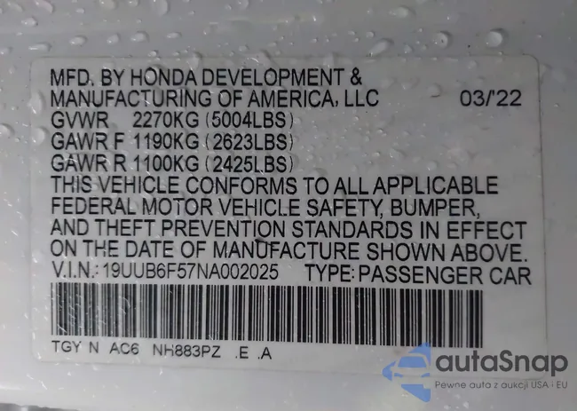 19UUB6F57NA002025: 44360177