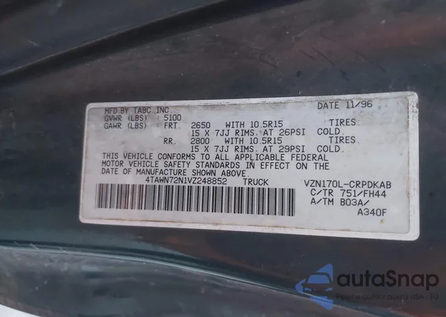 4TAWN72N1VZ248852: 44360182