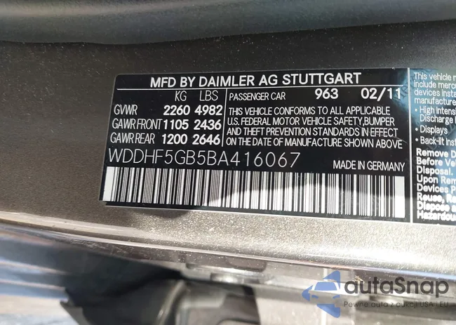 WDDHF5GB5BA416067: 44360184