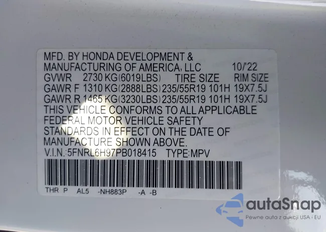 5FNRL6H97PB018415: 44360289