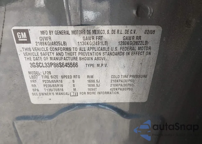 3GSCL33P88S645566: 44360423