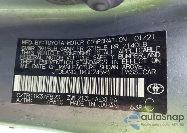 JTDEAMDE1MJ024596: 44360463