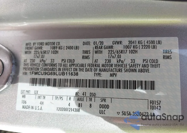 1FMCU9G69LUB11638: 44359552