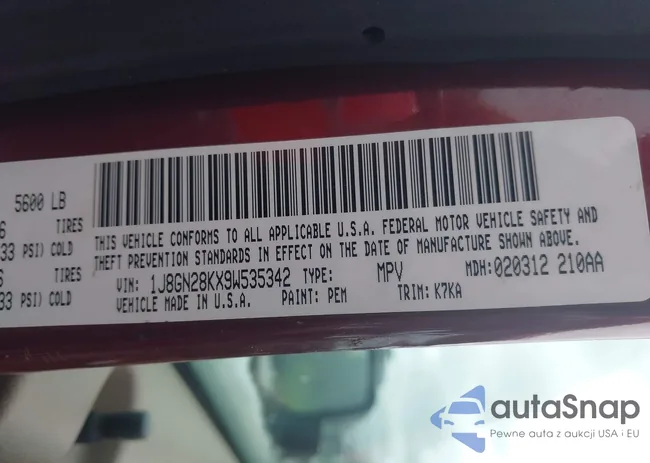 1J8GN28KX9W535342: 44359556