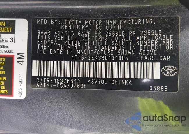 4T1BF3EK3BU131885: 44359570