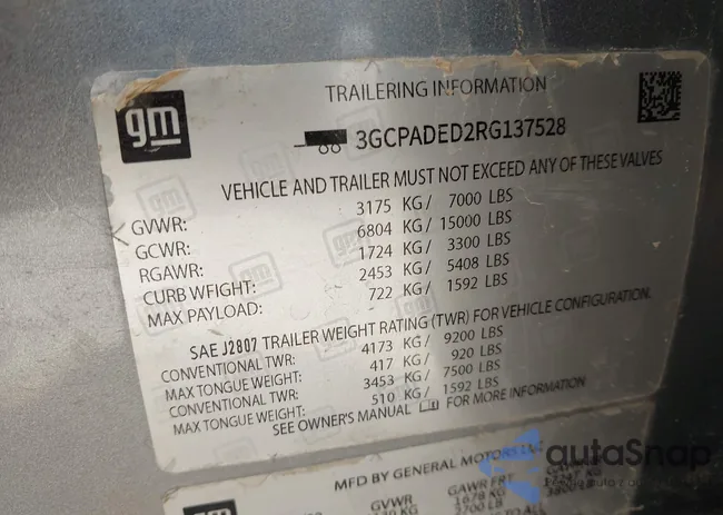 3GCPADED2RG137528: 44359681