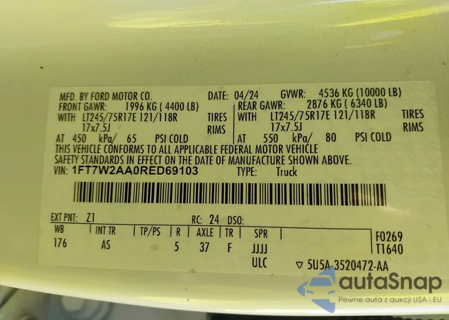 1FT7W2AA0RED69103: 44359691