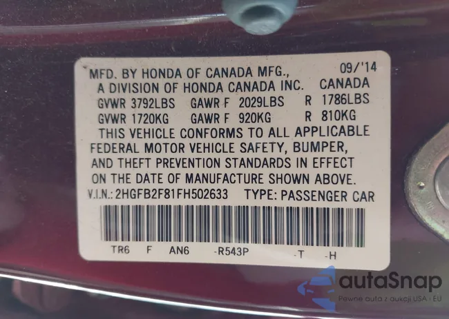 2HGFB2F81FH502633: 44359715