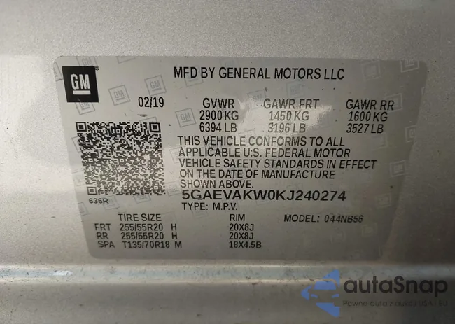 5GAEVAKW0KJ240274: 44359755