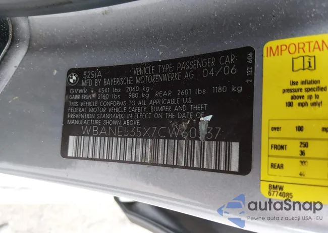 WBANE535X7CW60337: 44359844