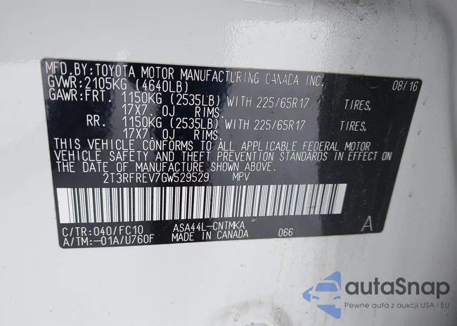 2T3RFREV7GW529529: 44360994