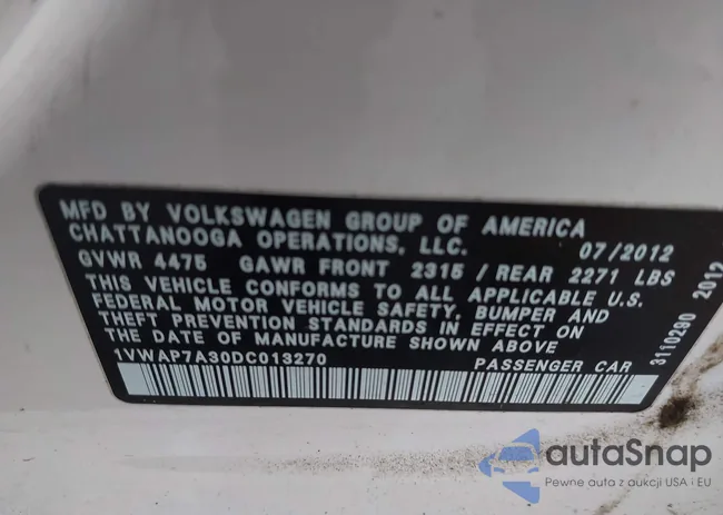 1VWAP7A30DC013270: 44361006