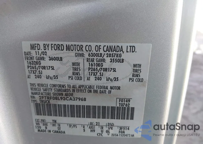 2FTRF08L93CA37968: 44361197